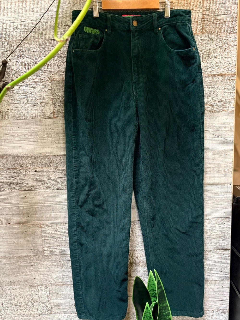 Empyre | "Tori" Relaxed High-Rise Corduroy Trousers - Women's 10, Dark Green